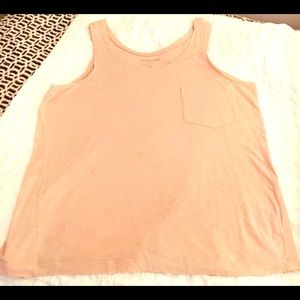 Everlane cotton slub tank top on soft pink